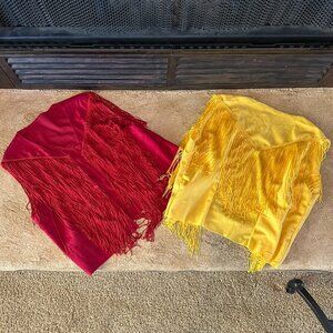 2 Two little girls dance Costume cowgirl vests, age 9